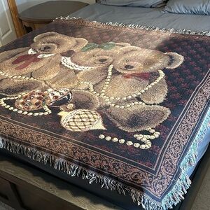 Vintage Teddy Bears Tapestry Throw
